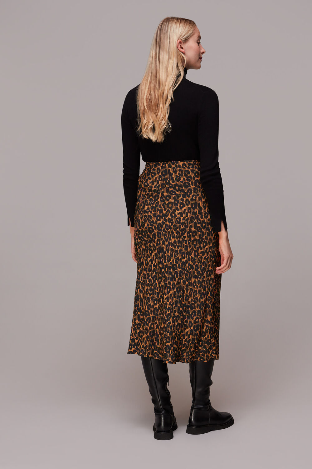 Classic Leopard Bias Cut Skirt
