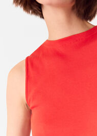 High Neck Rib Detail Tee