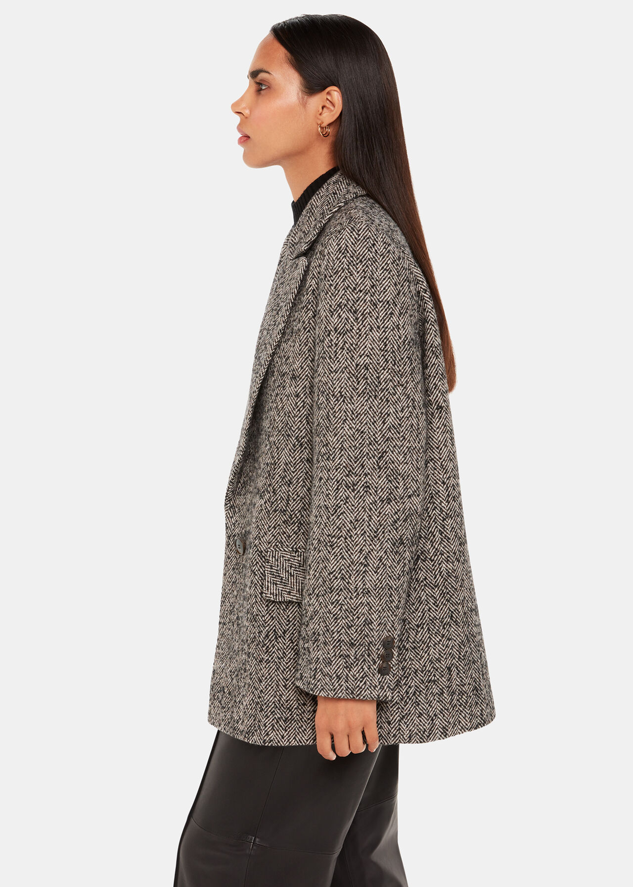 Noa Herringbone Short Coat