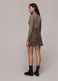 Jacquard Leopard Flippy Skirt