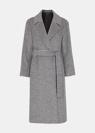 Petite Celia Houndstooth Wrap Coat