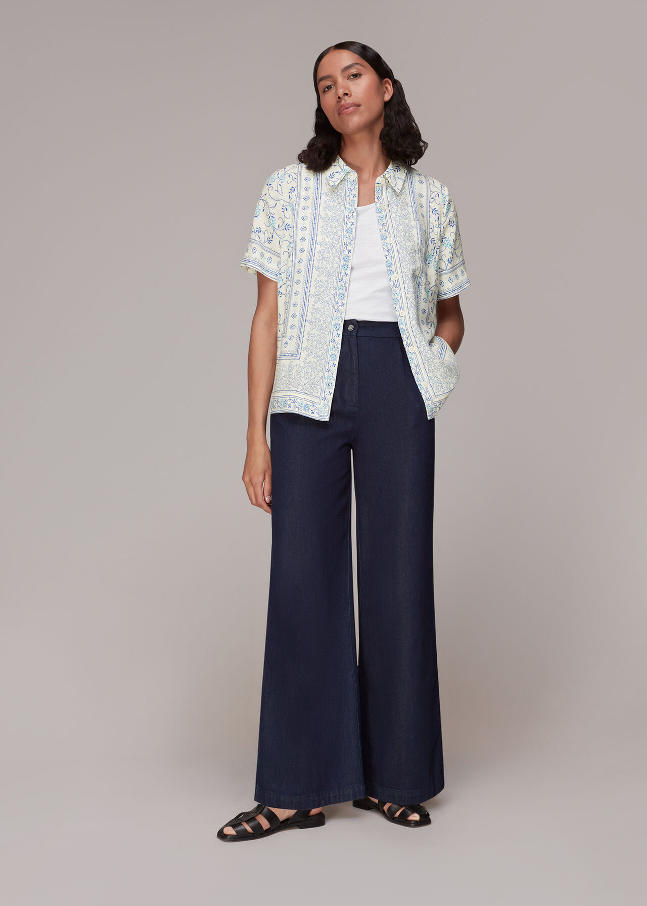 Bandana Print Bowling Shirt