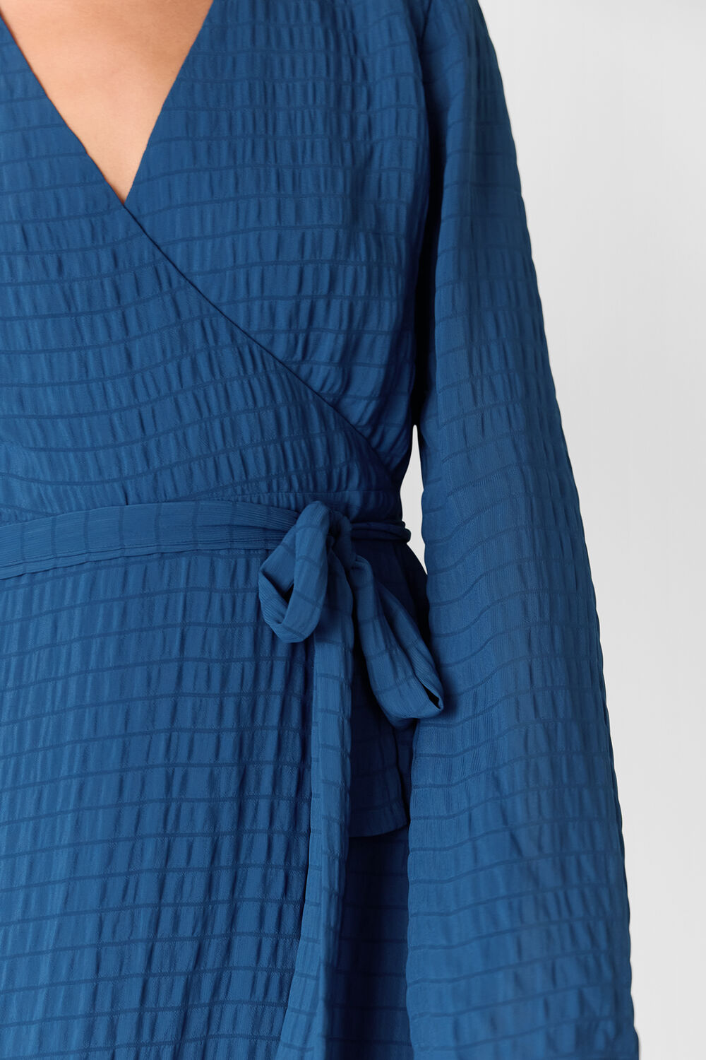 Alex Textured Wrap Midi Dress