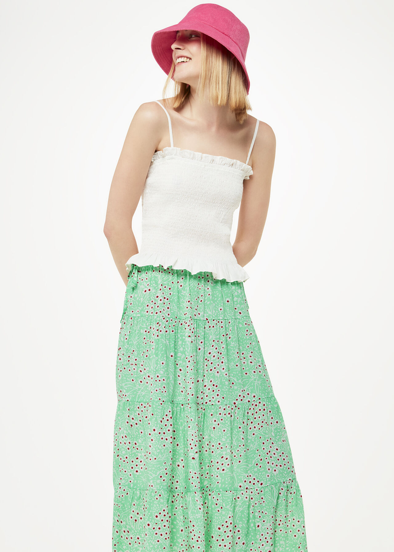 Daisy Meadow Tie Side Skirt