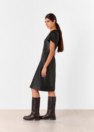 Rosamund A Line Leather Dress