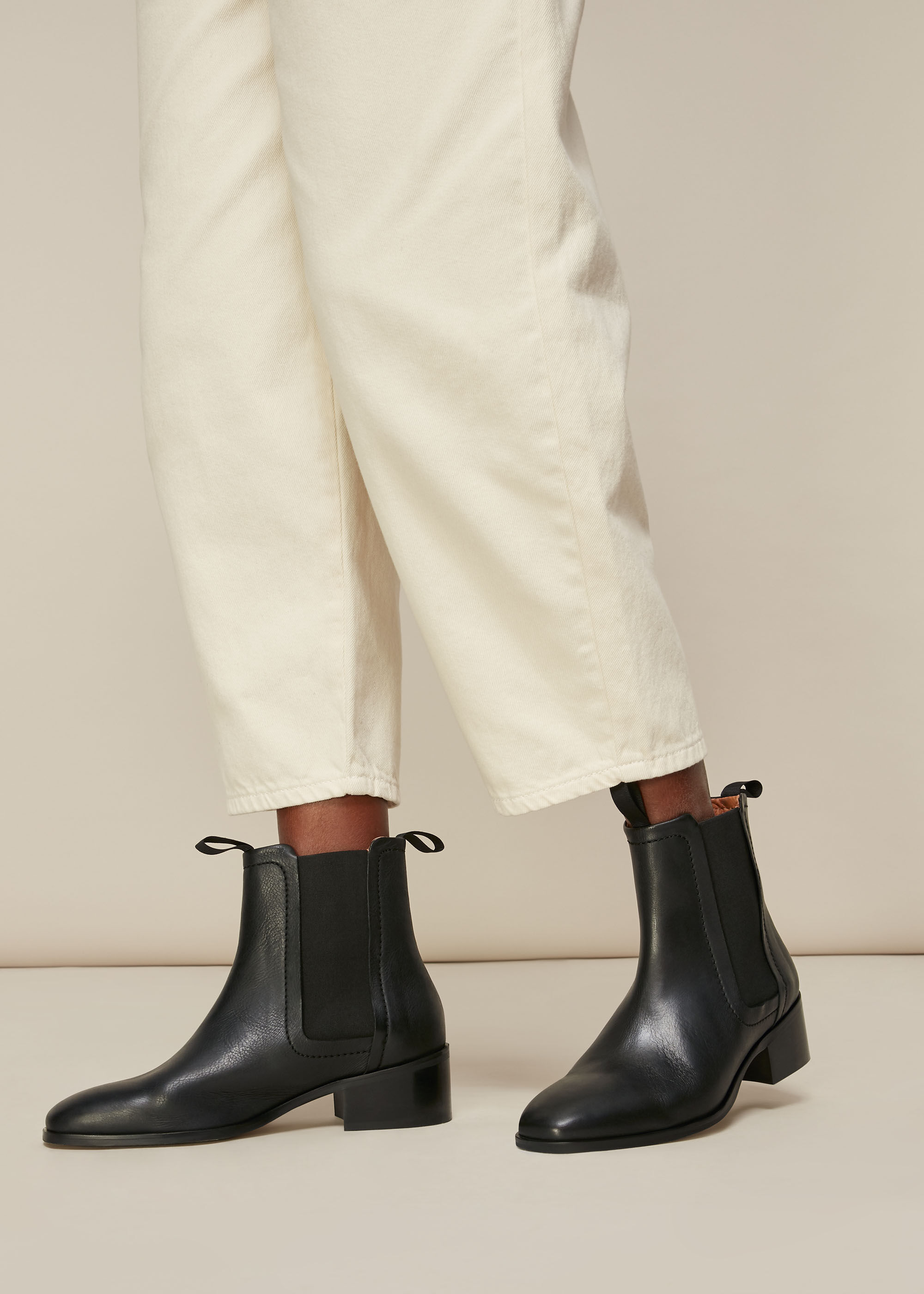 Black Fernbrook Leather Chelsea Boot WHISTLES