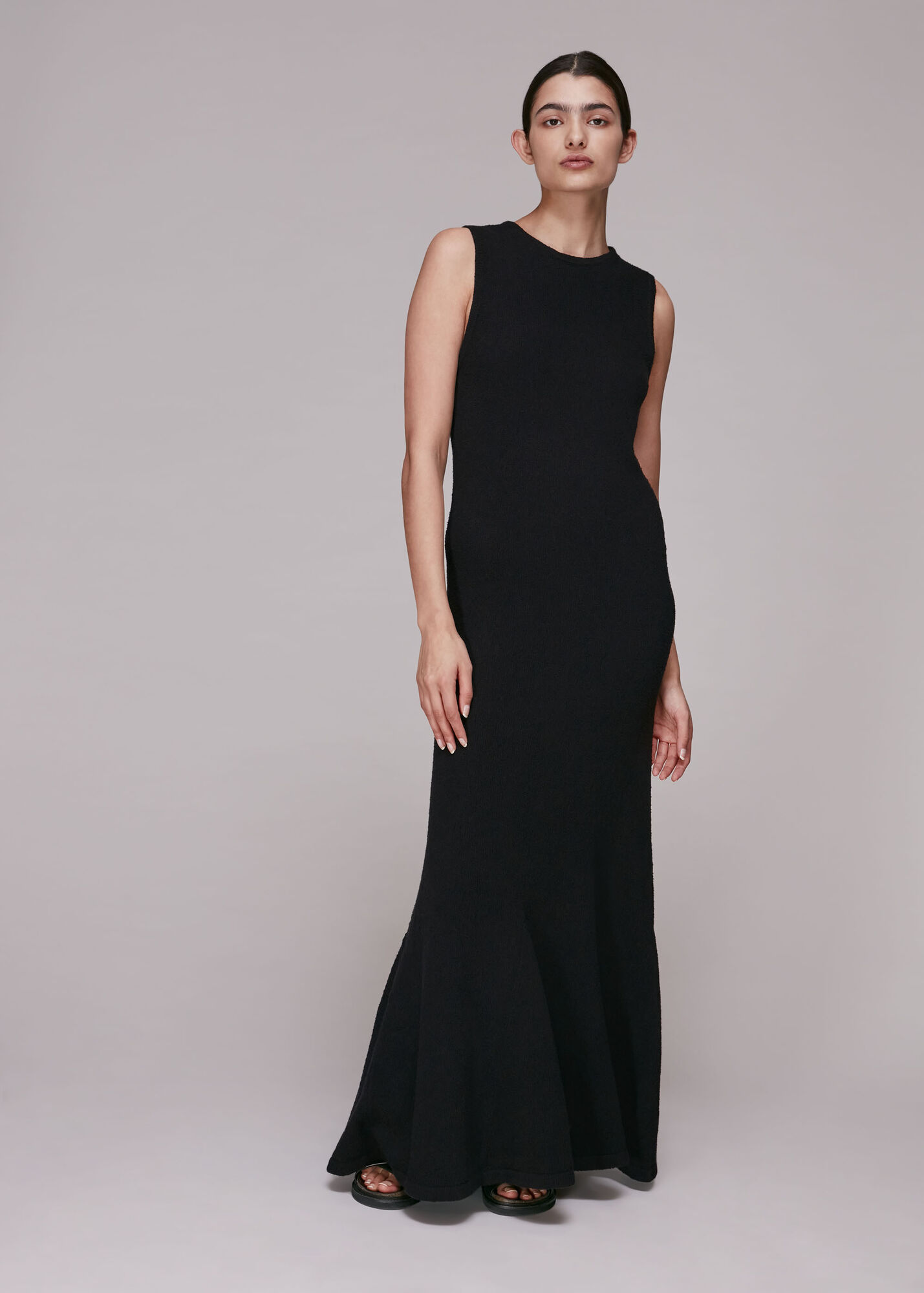Black Flare Knit Dress | WHISTLES