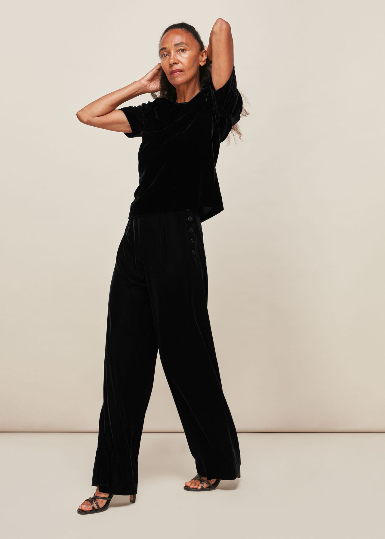 Black Velvet Wrap Top, WHISTLES