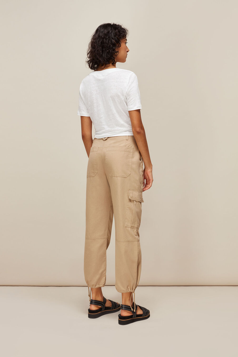 Linen Button Front Tie Top