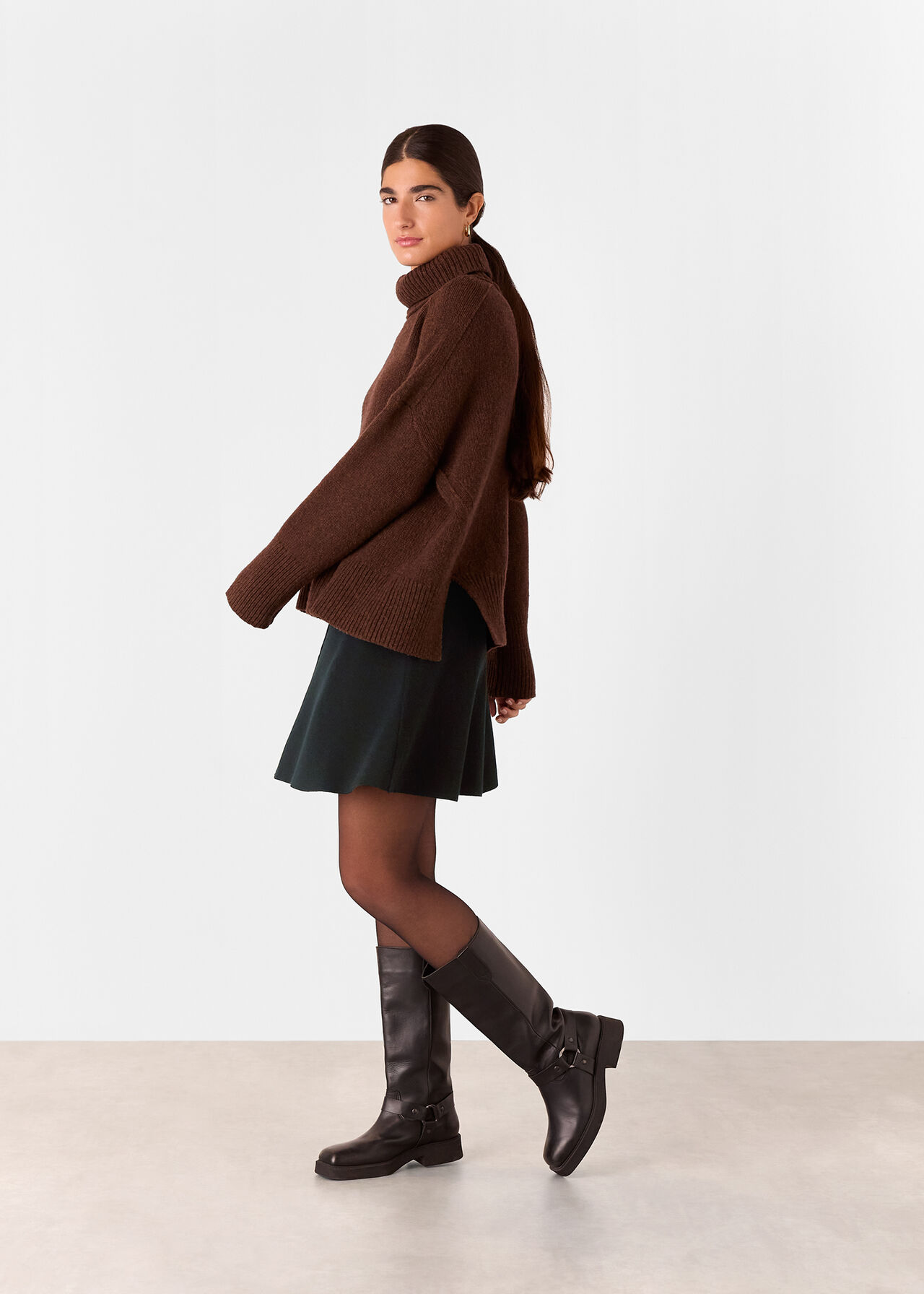 Whistles Flippy knitted Mini Skirt