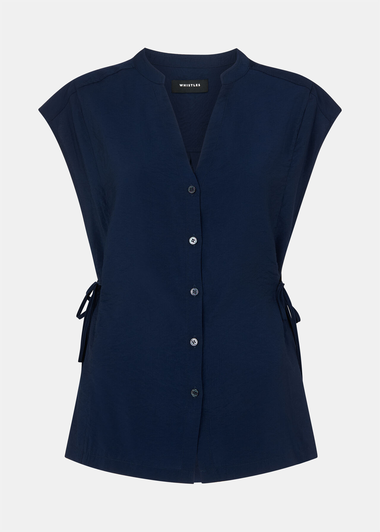 Button Down Tie Side Shirt