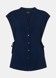 Button Down Tie Side Shirt