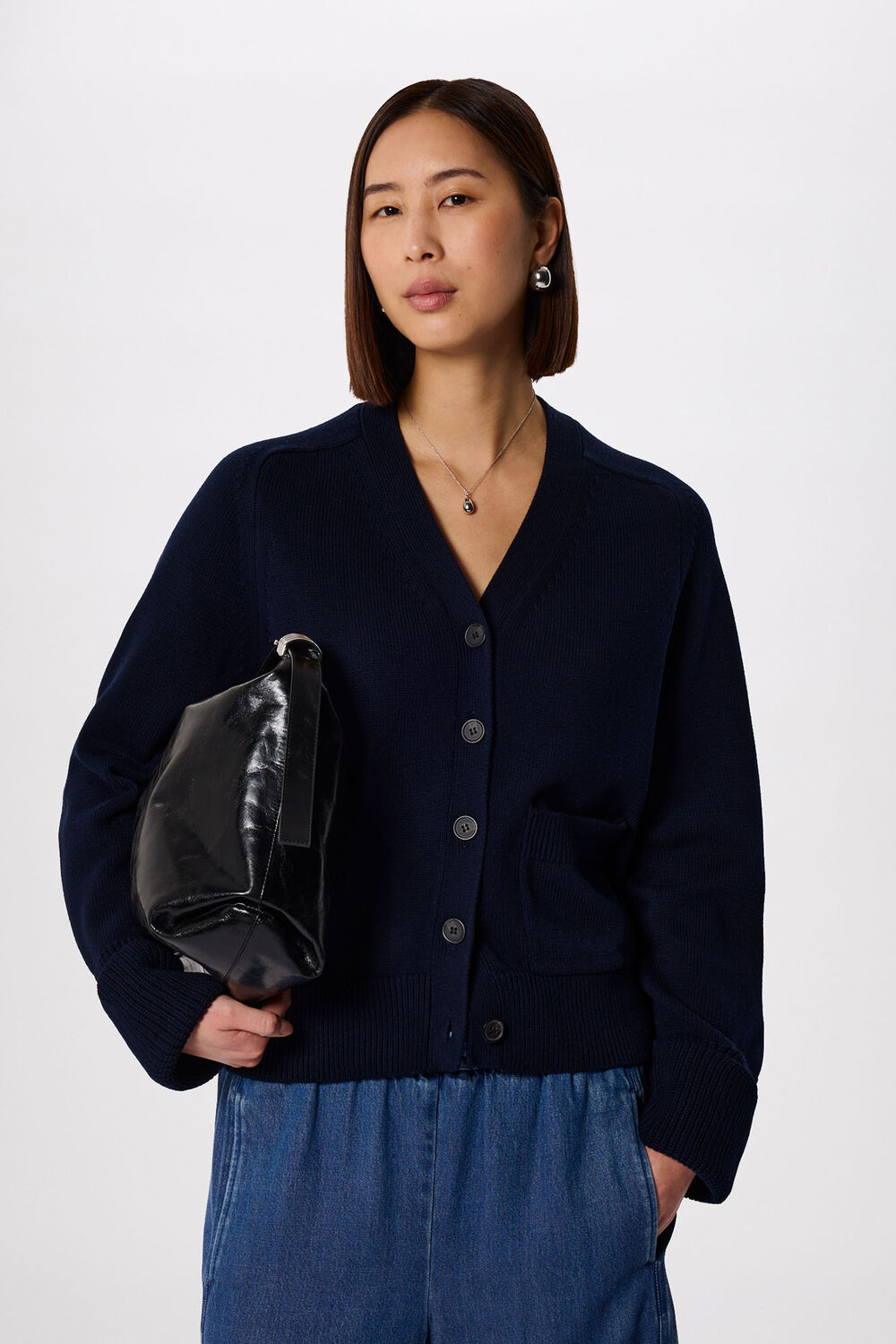 Cotton Pocket Detail Cardigan