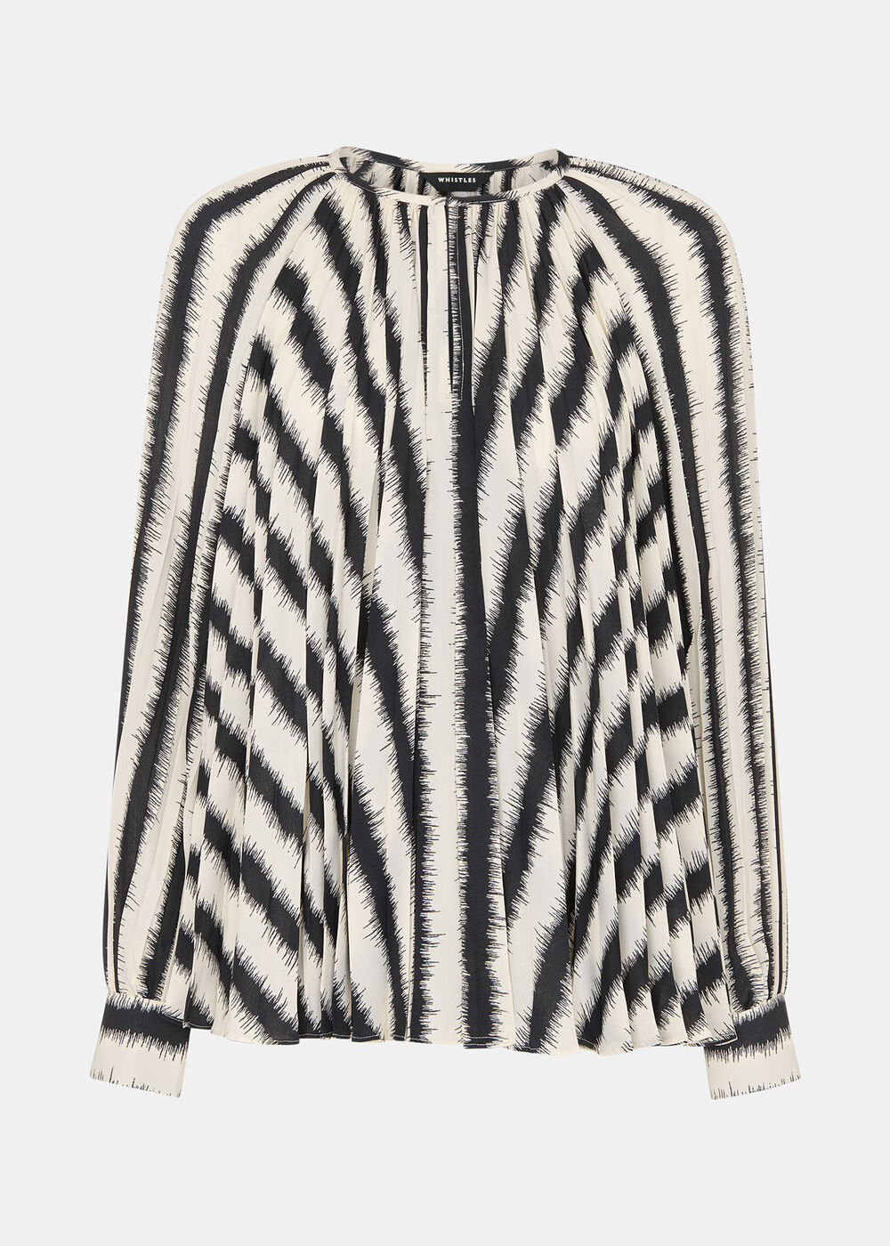 Hazy Stripe Pleated Blouse