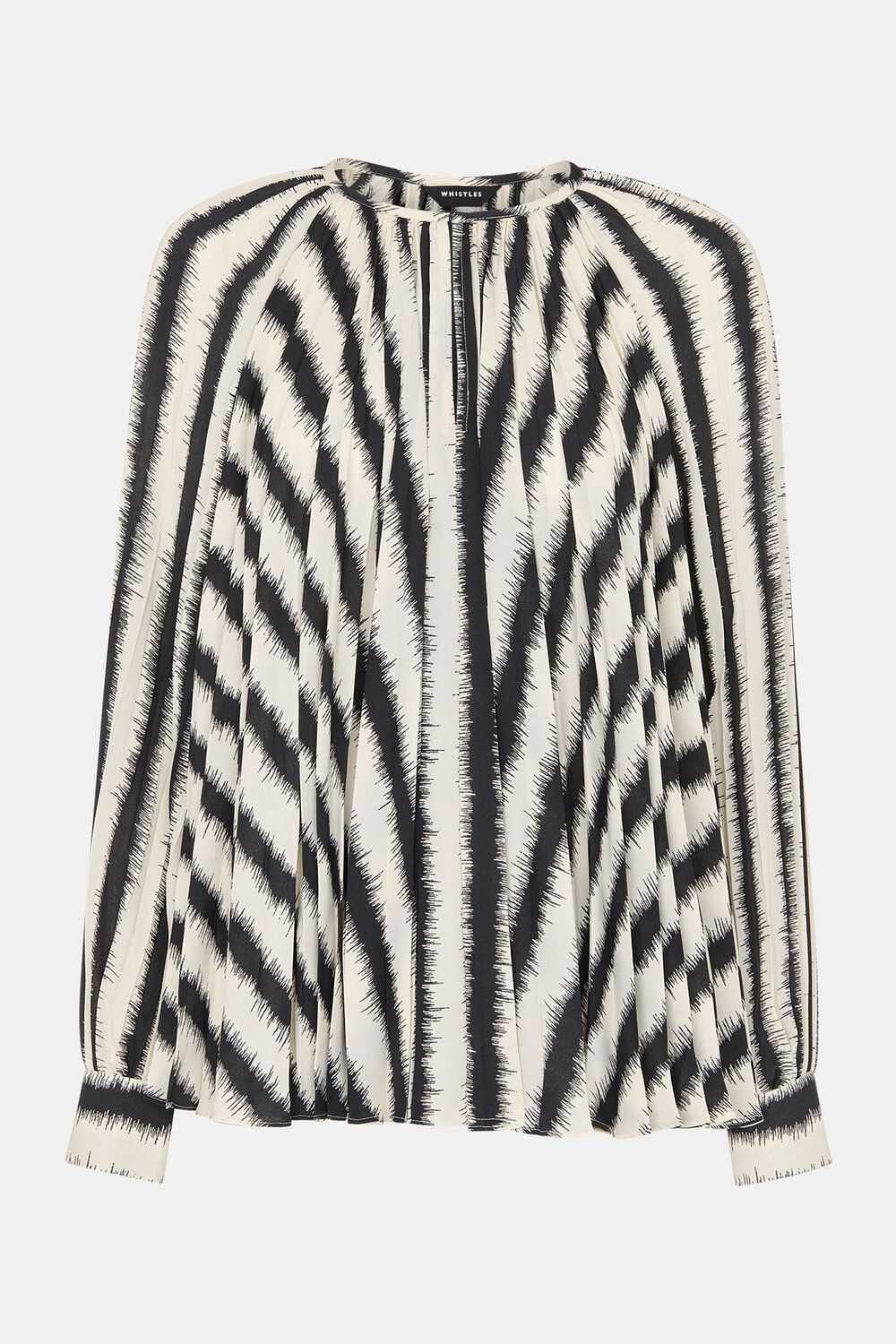 Hazy Stripe Pleated Blouse