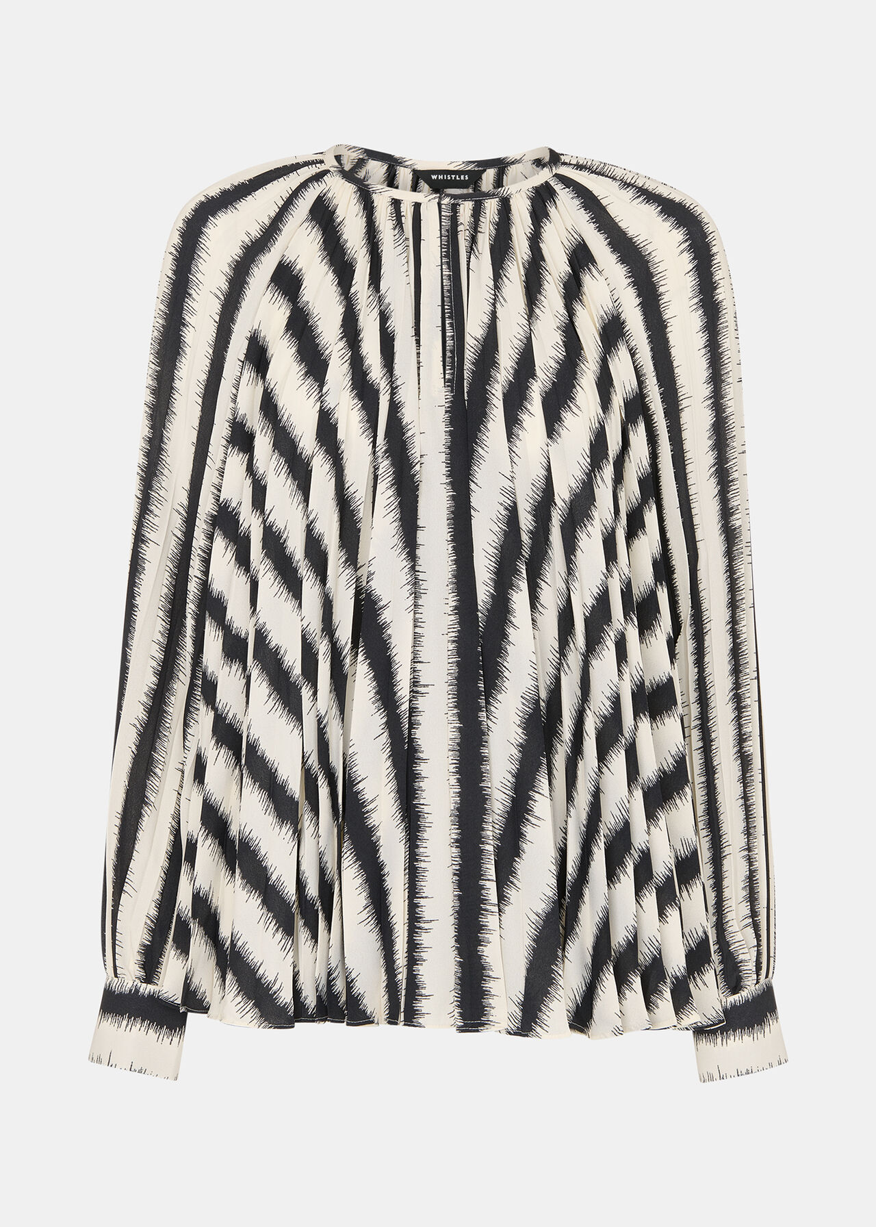 Hazy Stripe Pleated Blouse