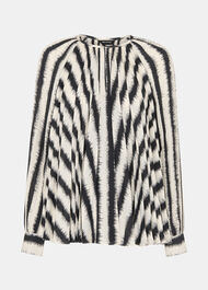 Hazy Stripe Pleated Blouse