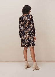 Mottled Animal Button Dress Pink/Multi