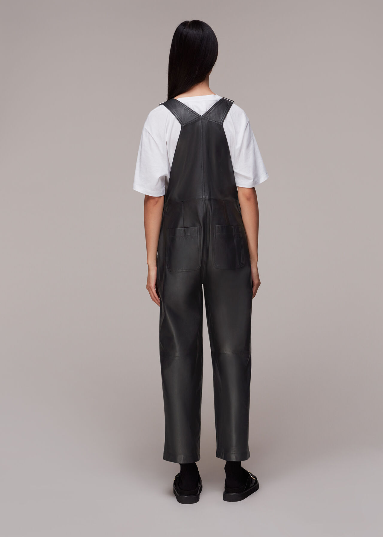 Peyton Leather Dungarees