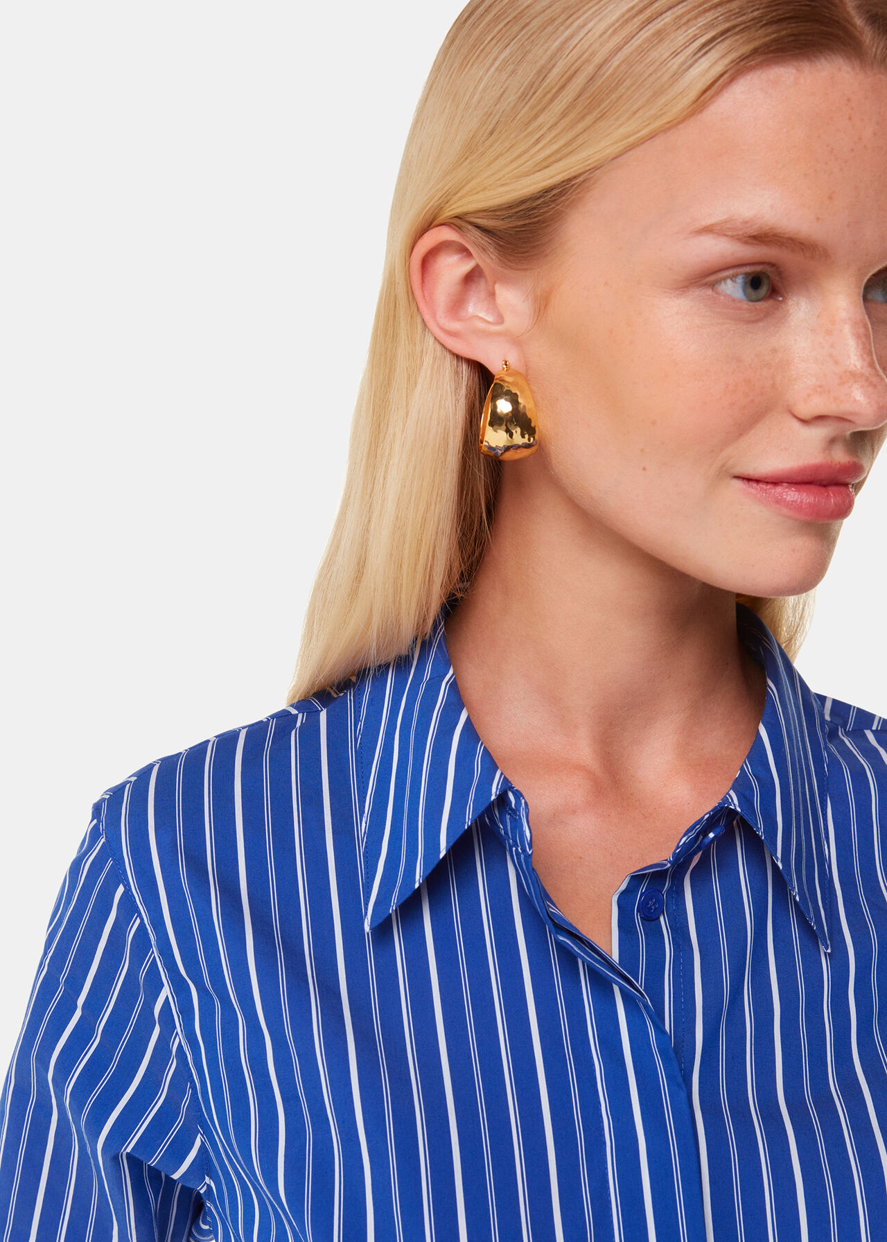 Stripe Waisted Cotton Shirt