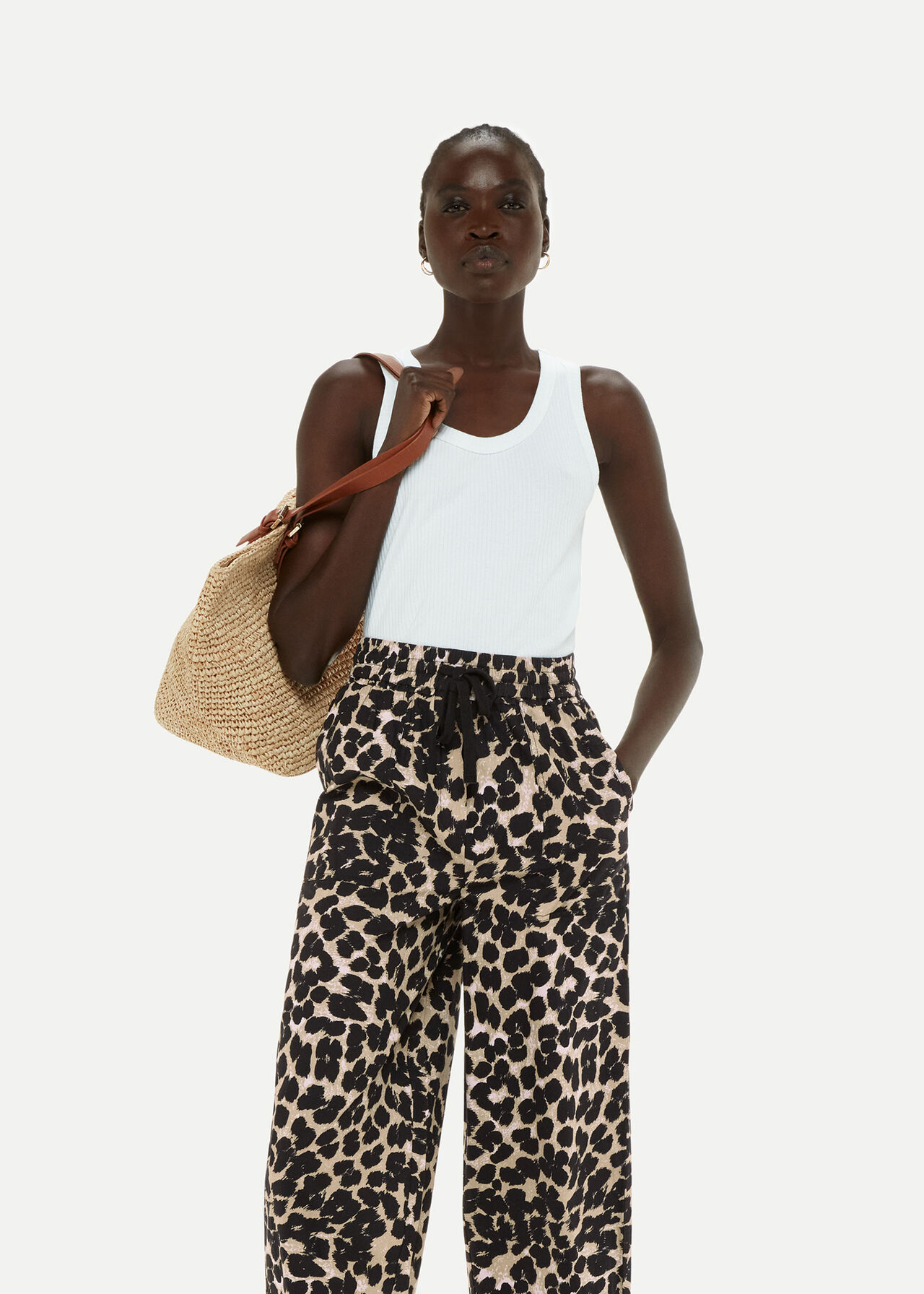 Leopard Spot Poplin Trouser