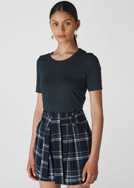 Check Belted Short Navy/Multi
