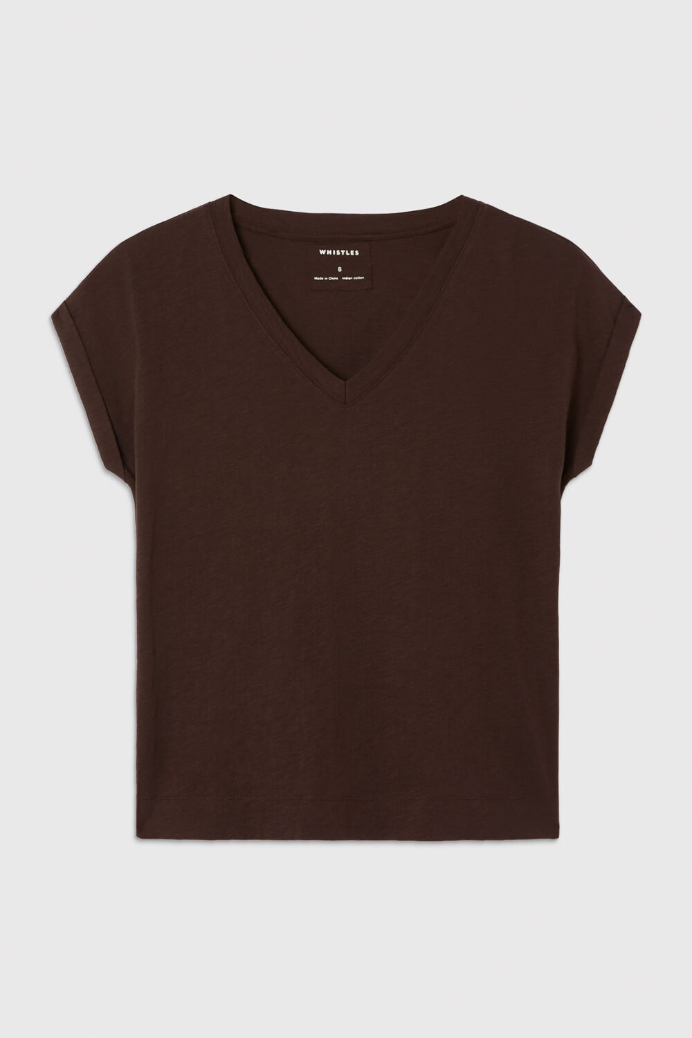 Chocolate Willa V-Neck Cap Sleeve Tee