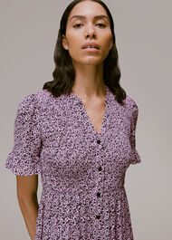 Aria Flower Stamp Midi Dress