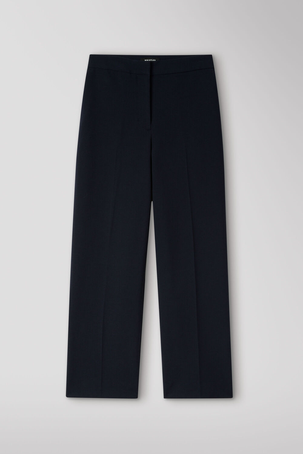 Navy High Rise Straight Trouser