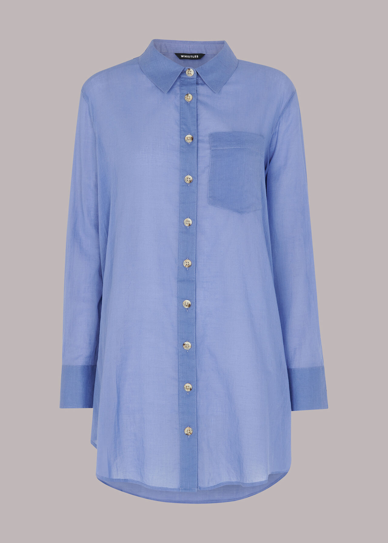 Denim Longline Beach Shirt