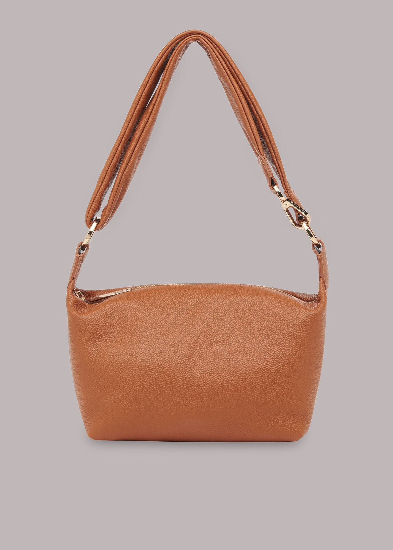 Women's Brown Leather Cube Bag