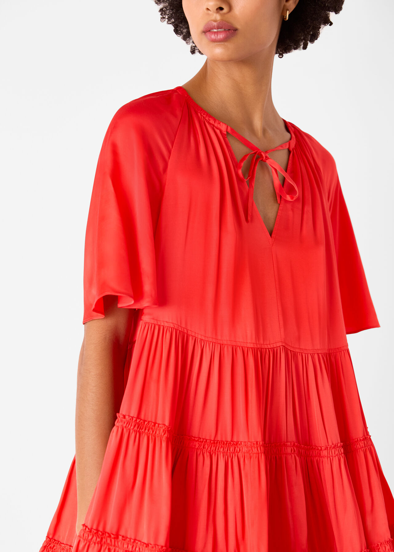 Satin Trapeze Mini Dress