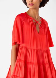 Satin Trapeze Mini Dress