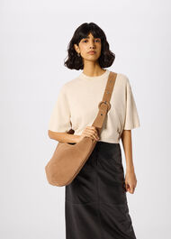 Large Sia Curved Suede Bag