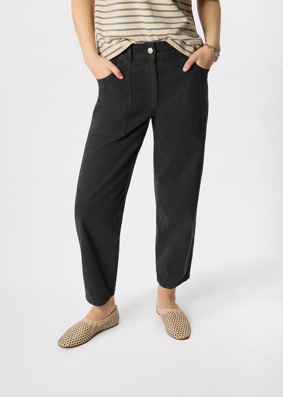 Black Full Length Cotton Trouser