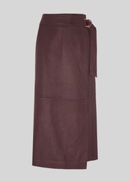 Selina Leather Wrap Skirt Burgundy