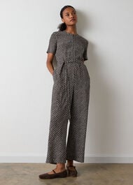 Check Short Sleeve Jumpsuit
