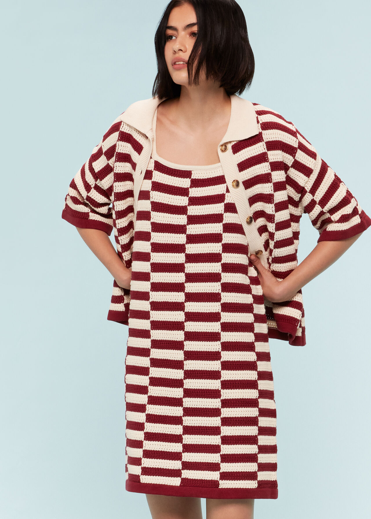 Crochet Stepped Stripe Shirt