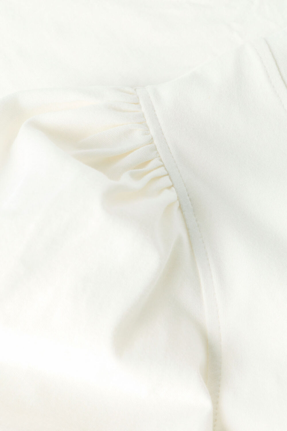 Ivory Puff Sleeve Detail Tee