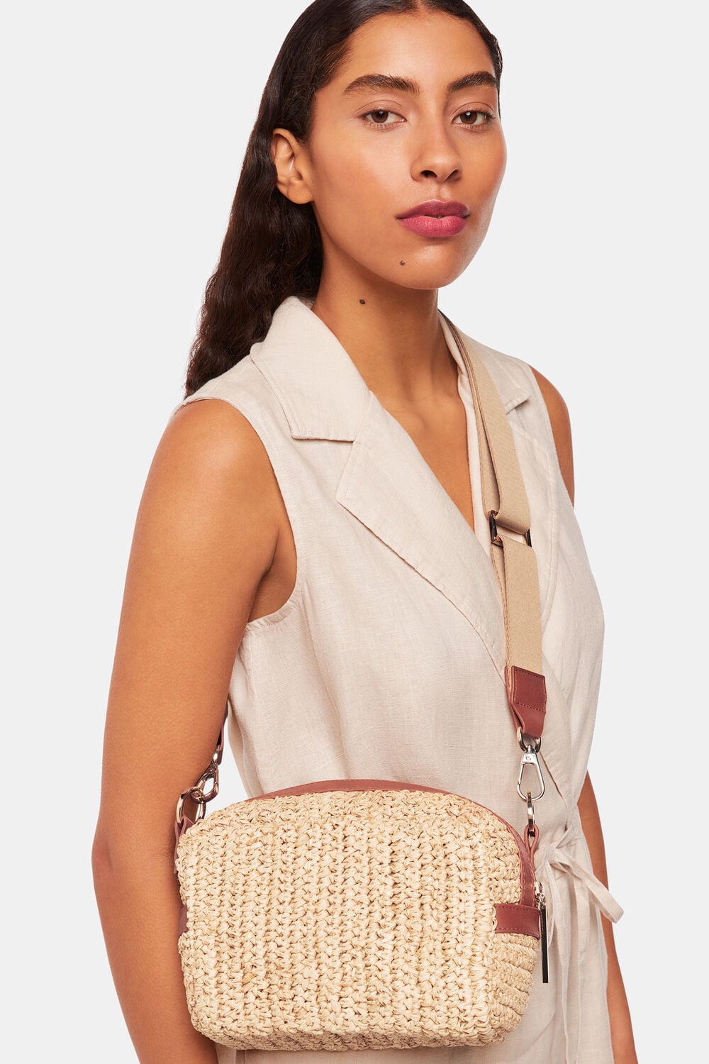 Straw Bibi Crossbody Bag