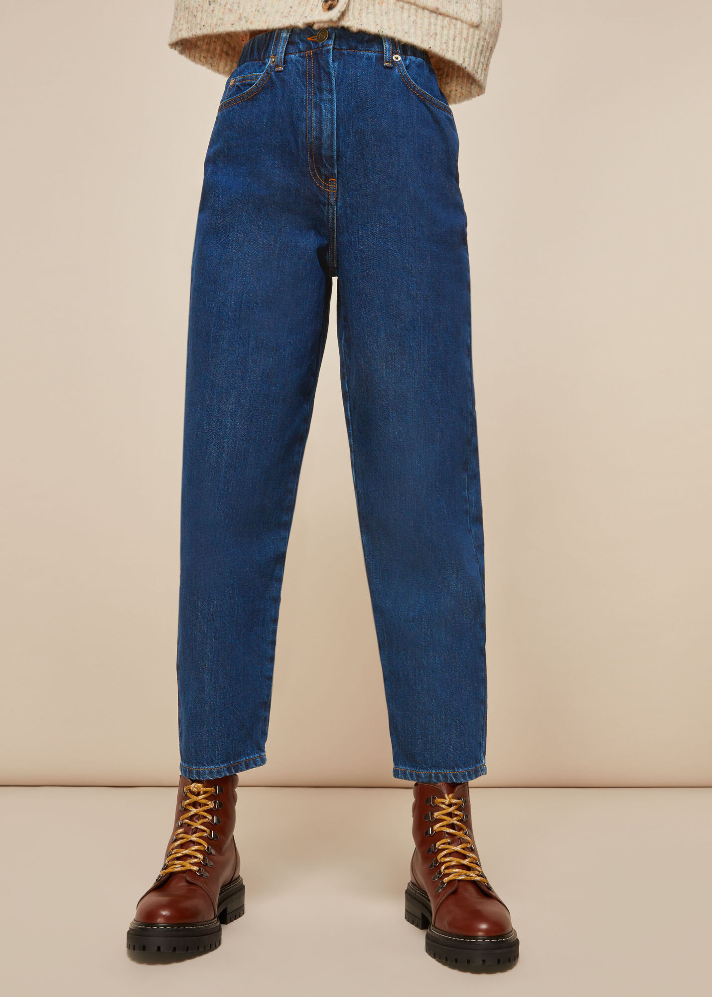 Dark Denim Authentic Elastic Waist Jean WHISTLES