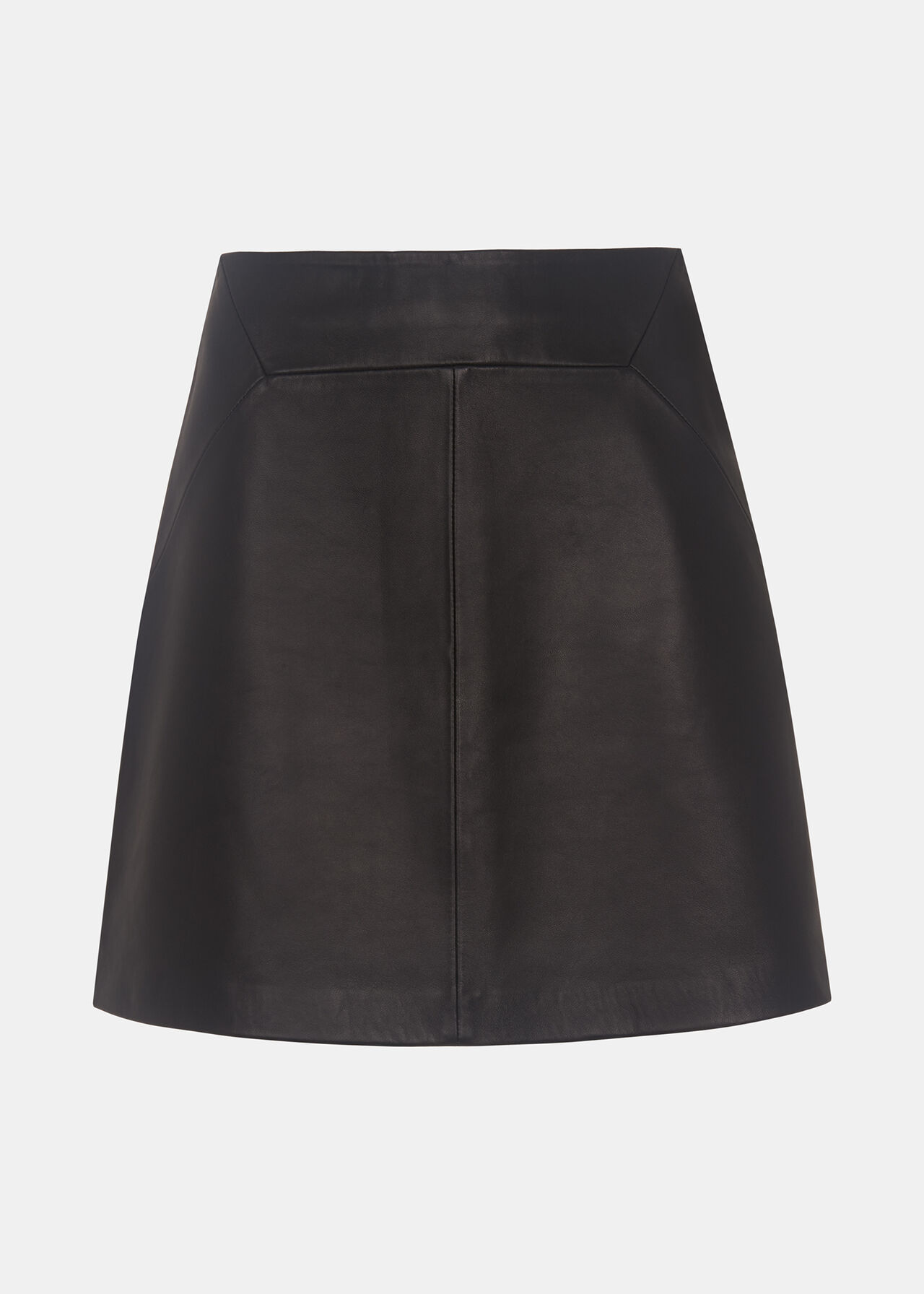 Black Leather A Line Skirt | WHISTLES | Whistles