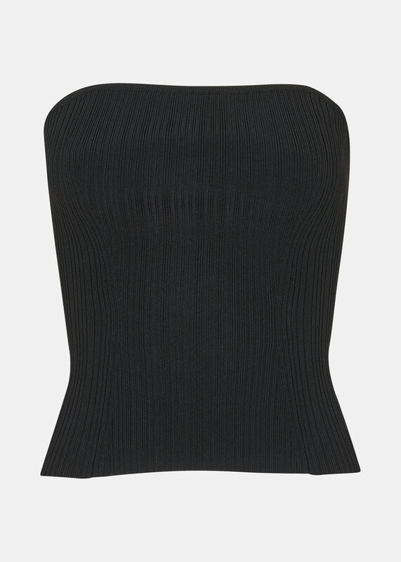 Black Knitted Bandeau Top