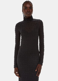 Textured Long Sleeve Dress