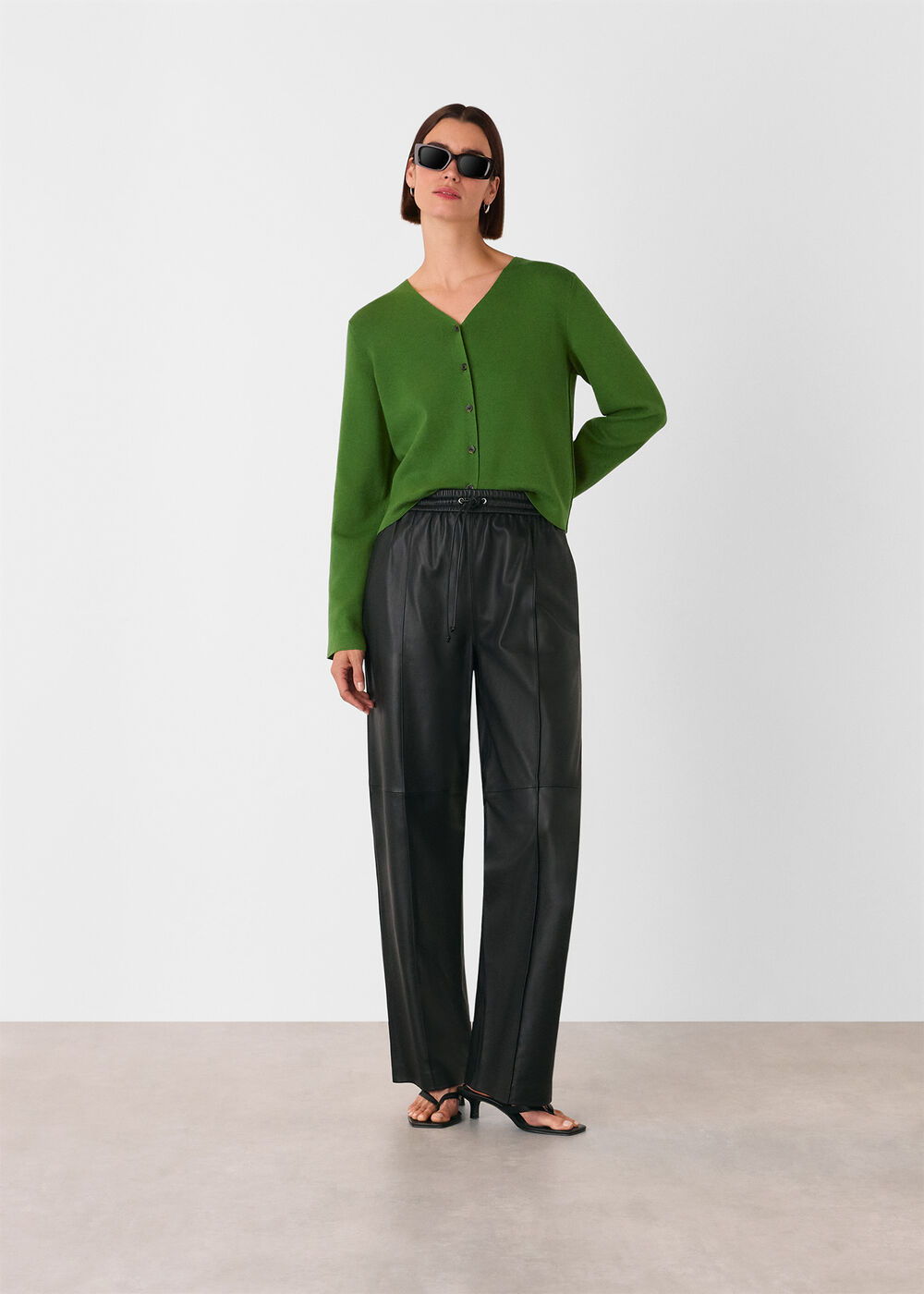 V Neck Button Front Cardigan