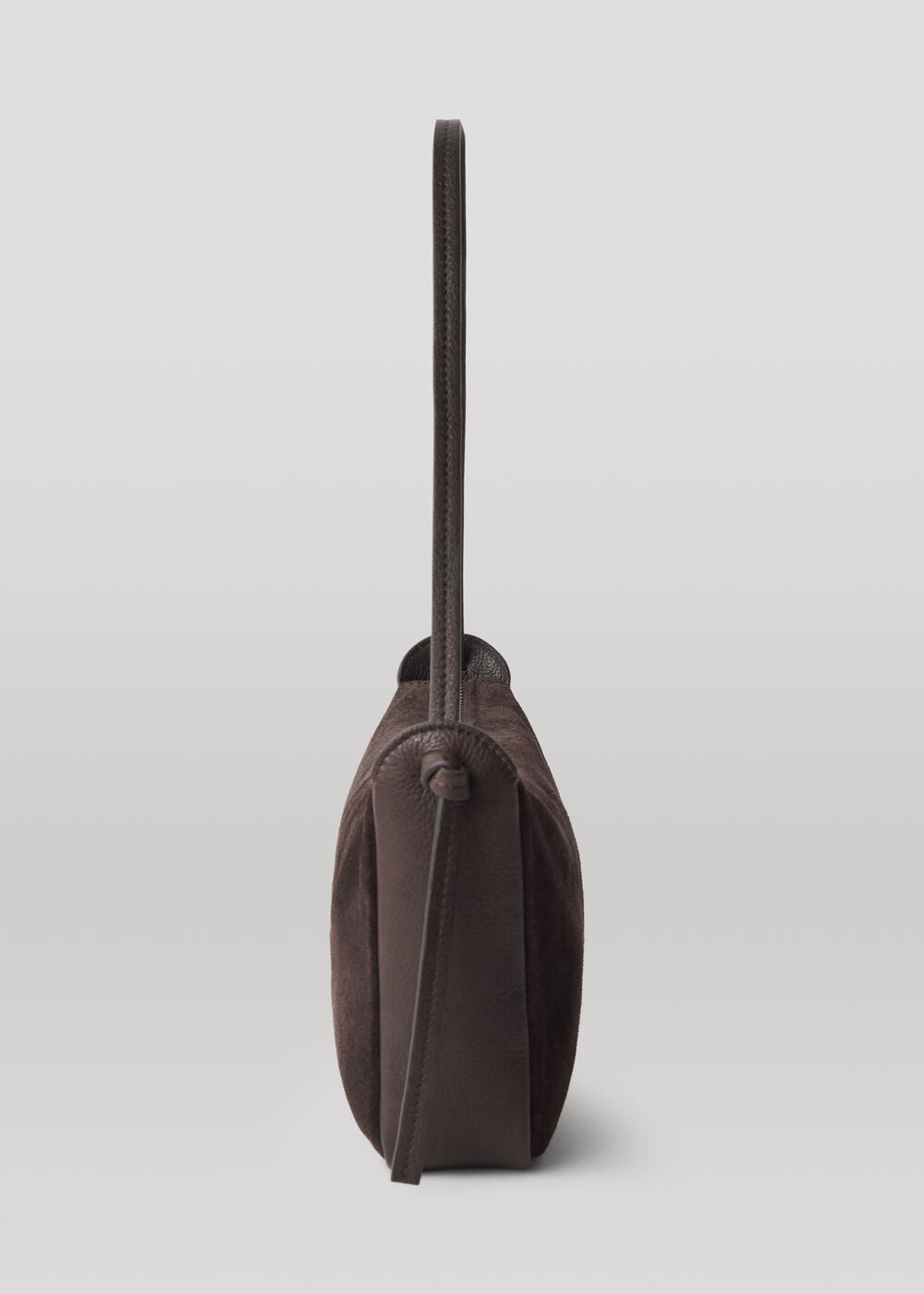 Chocolate Small Suede Knot Shoulder Bag