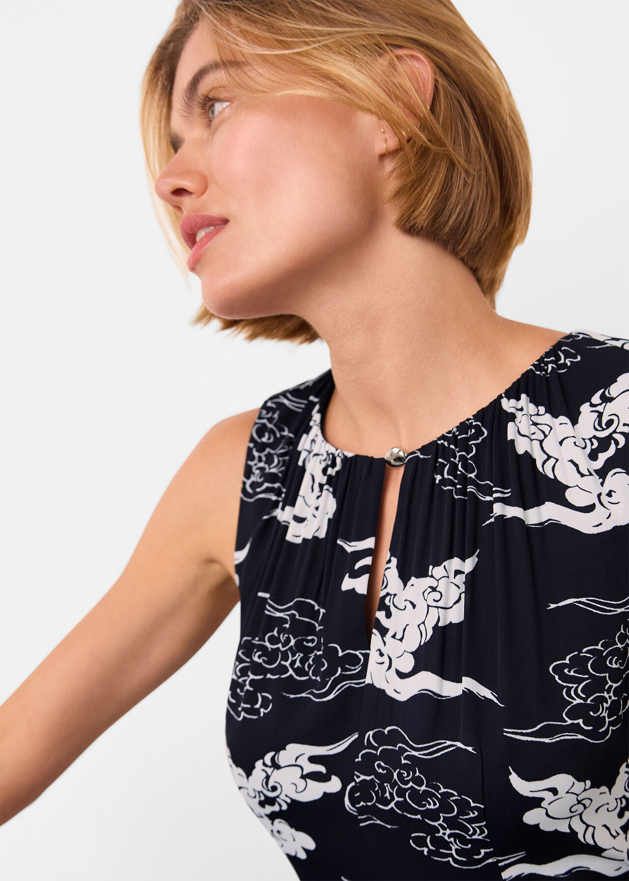 Cloud Tie Waist Midi Dress