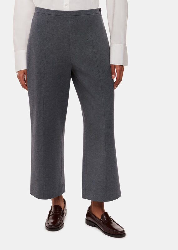 Grey Marl Petite Camilla Wide Leg Trouser