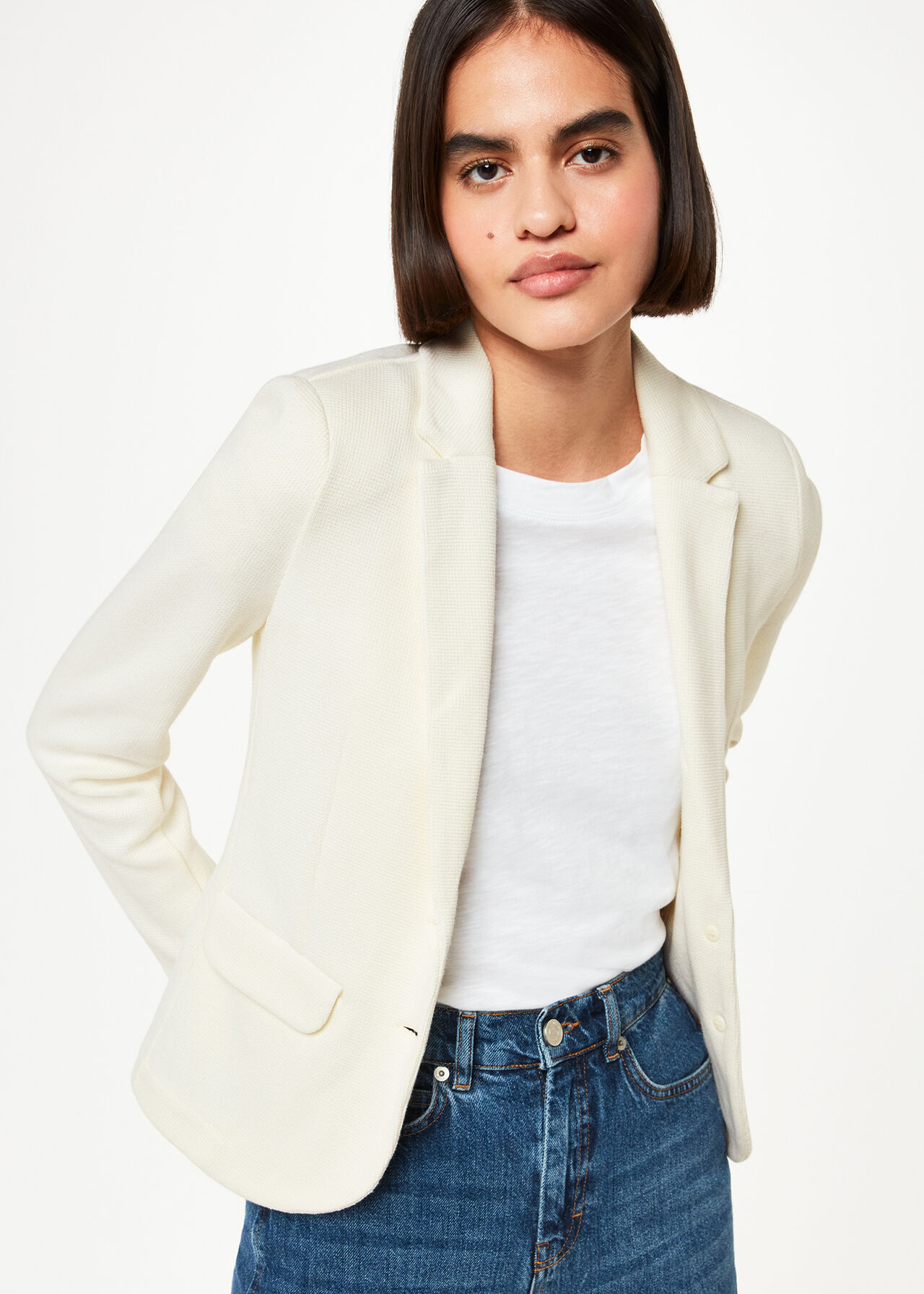 Slim Jersey Jacket Ivory