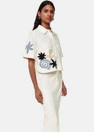 Applique Linen Blend Shirt
